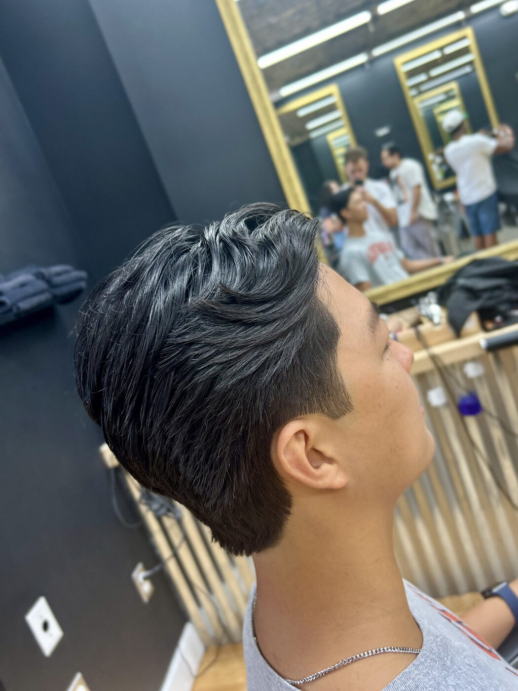 Textured fade with styled top